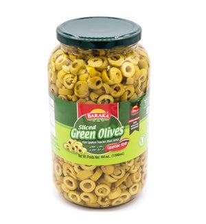 Olives Sliced Green in glass jar "Baraka" 1300g x